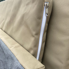 Strong, comfortable canvas dog bed with a grippy grey underside for kennels or ute trays