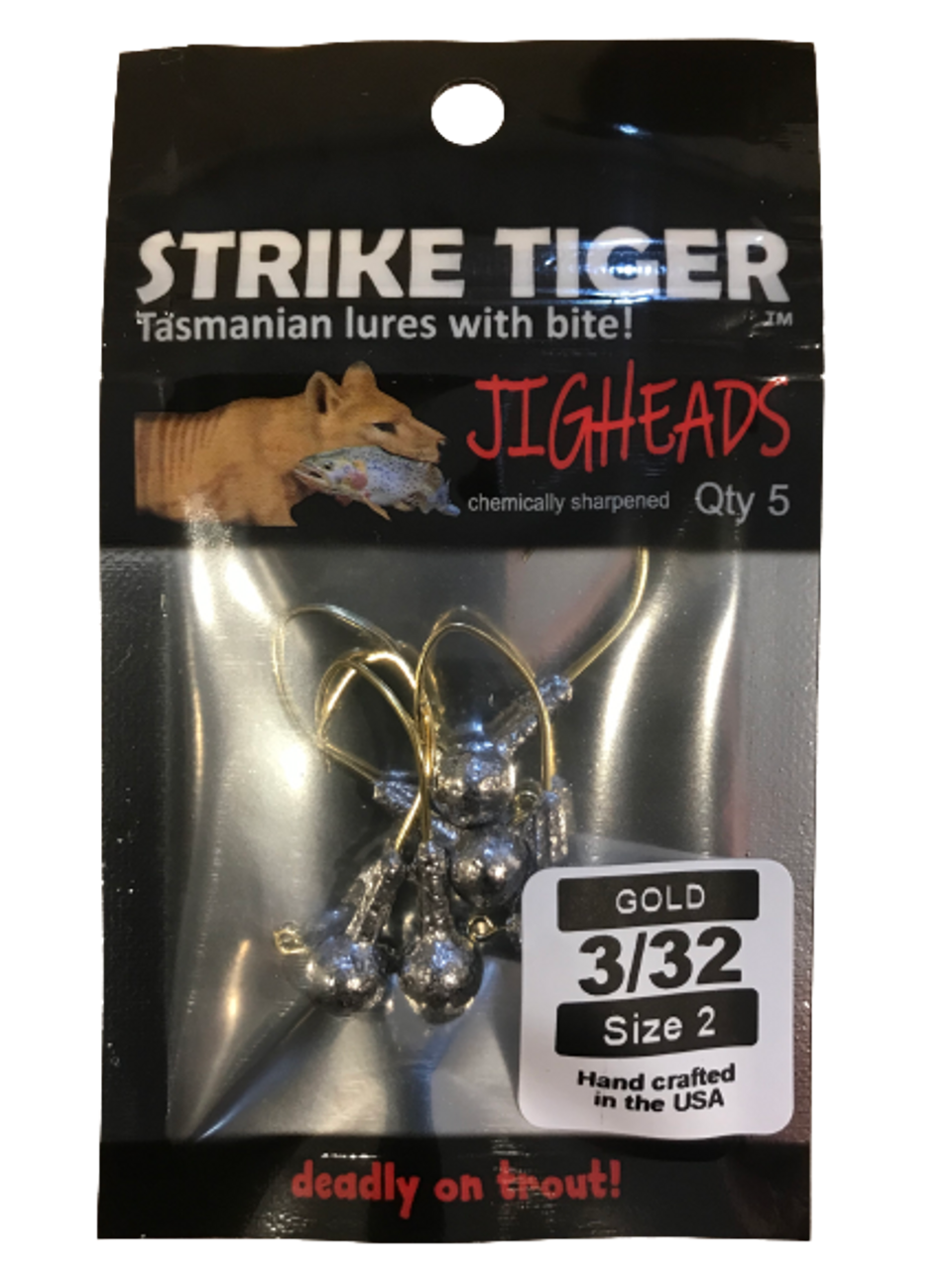 JIGHEAD GOLD HOOK - weight 3/32, hook 2 (5 pack) - Summit Outfitters Mansfield